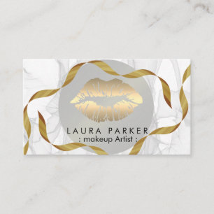 Goldlips für Makeup-Künstler Marmor Dekorieren Bea Visitenkarte