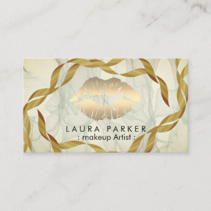 Goldlips für Makeup-Künstler Marmor Dekorieren Bea Visitenkarte