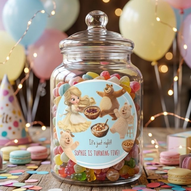 Goldlöckchens Geburtstag Runder Aufkleber (Von Creator hochgeladen)
