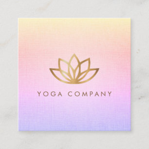 Goldlotos-Yoga-Rosa-lila quadratische Quadratische Visitenkarte