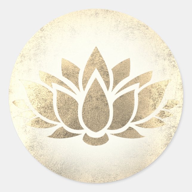 Goldlotus Runder Aufkleber (Vorderseite)