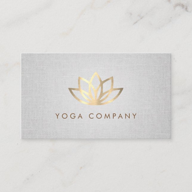 GoldLotus-Yoga-Lehrer-Grau-Visitenkarte Visitenkarte (Vorderseite)