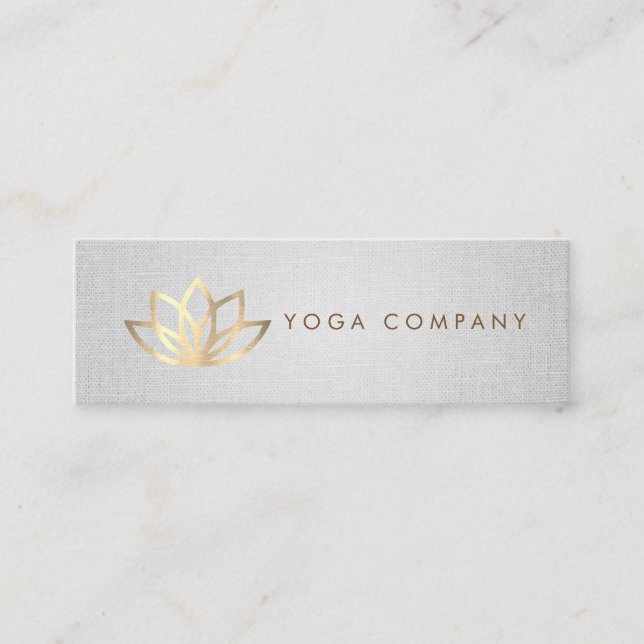 GoldLotus-Yoga-Lehrer-graue MiniVisitenkarte Mini Visitenkarte (Vorderseite)