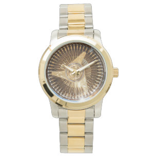 Goldlowrider-Draht-Rad-Uhr Armbanduhr