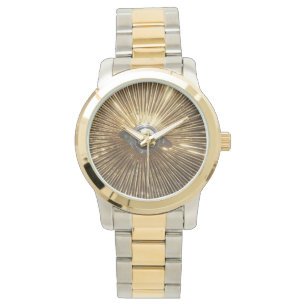 Goldlowrider-Speiche-Draht-Rad-Uhr Armbanduhr