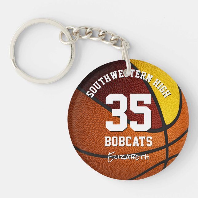 Goldmädchen Basketball-Trikots Schlüsselanhänger (Vorderseite)
