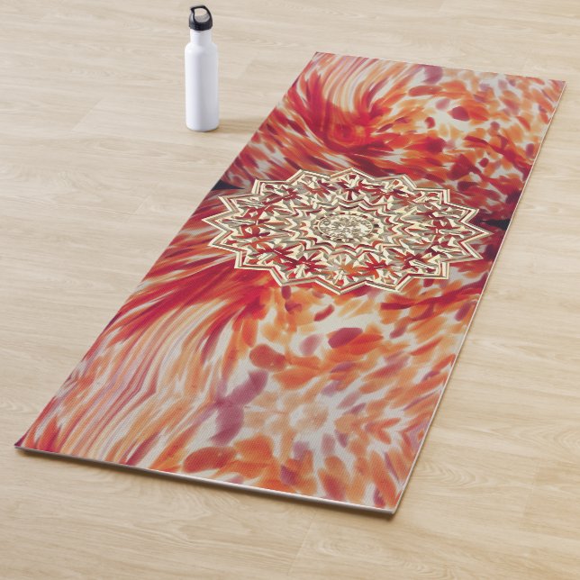Goldmandala-abstrakte Farbstriche Yogamatte (Beispiel)
