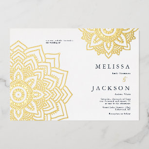 Goldmandala Hochzeitsfoil Einladung