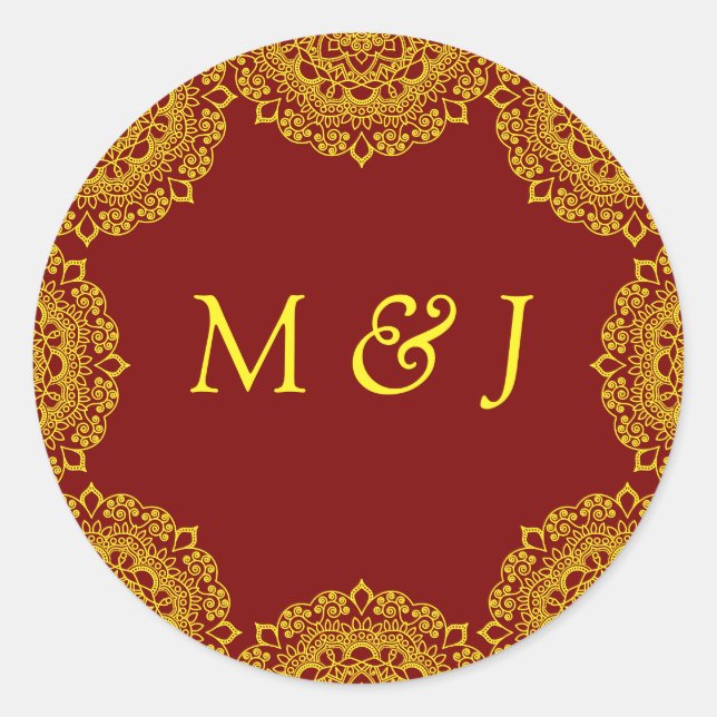 Goldmandala Runder Aufkleber (Vorderseite)