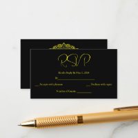 Goldmandala-schwarze Rsvp-Karte