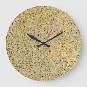 Goldmarbling: Grunge Texture Design Große Wanduhr