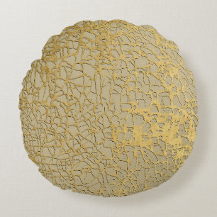 Goldmarbling: Grunge Texture Design Rundes Kissen