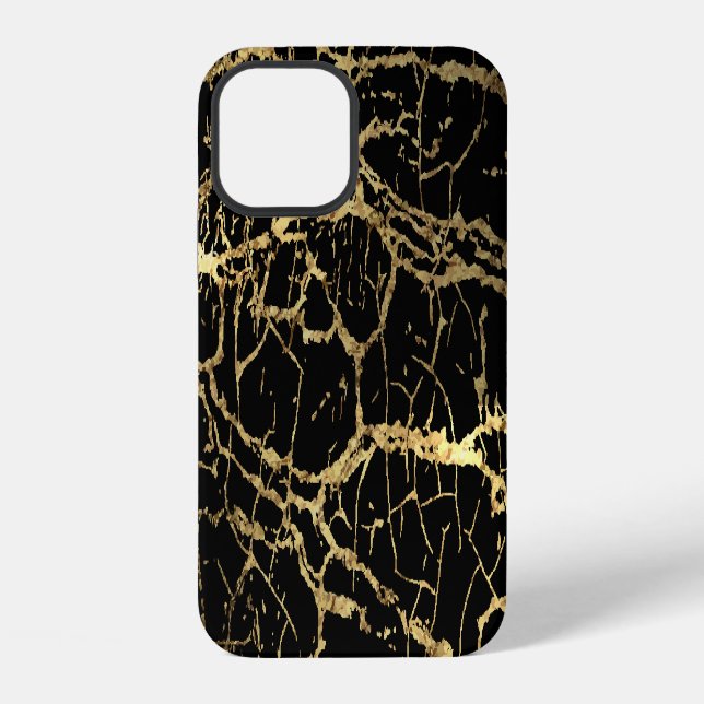 Goldmarbling Texture: Luxe Design Element iPhone 12 Hülle (Rückseite)