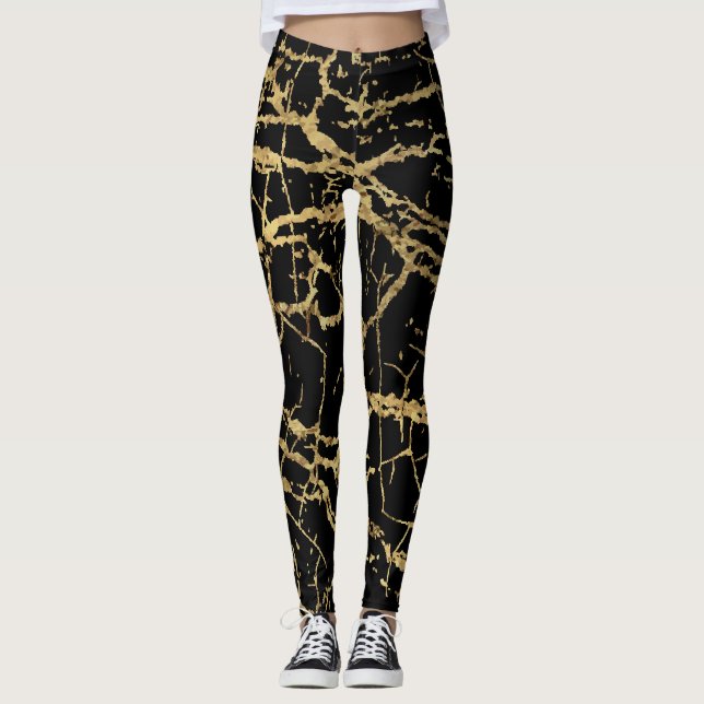 Goldmarbling Texture: Luxe Design Element Leggings (Vorderseite)