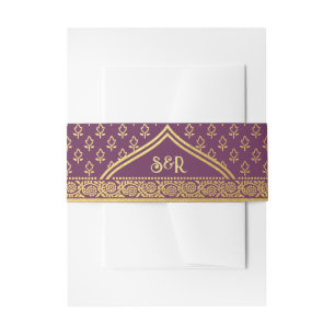 Goldmarigold-Blume Mundap-Arch-Monogramm-Hochzeit Einladungsbanderole