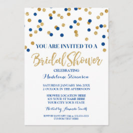 Goldmarine-Blauconfetti-Brautparty-Einladung Einladung