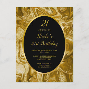 Goldmarmor-Achat 21. Geburtstag Postkarte