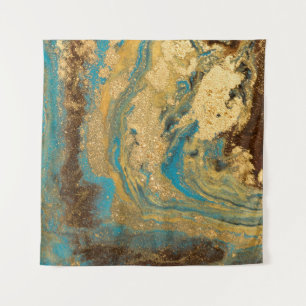 Goldmarmor: blaue Marmorstruktur. Wandteppich