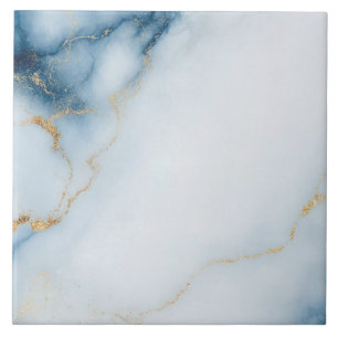 Goldmarmor Blaues Muster  Fliese