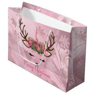 Goldmarmor der Girly Rose, Einhornschneeflocken Große Geschenktüte