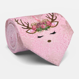 Goldmarmor der Girly Rose, Einhornschneeflocken Krawatte