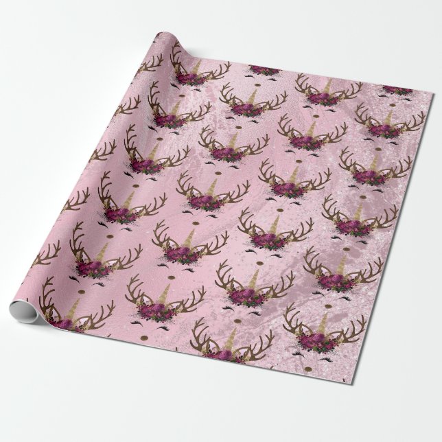 Goldmarmor der Girly-Rose Geschenkpapier (Ungerollt)