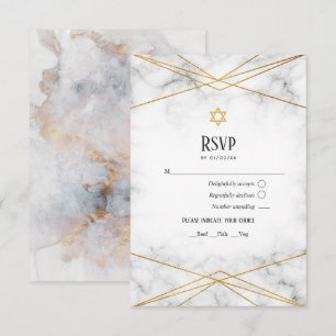 Goldmarmor-Geometrie-Bat-Mizwa RSVP Karte
