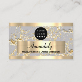Goldmarmor Glitzer Mode Beautique Shop Grau Visitenkarte