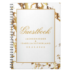 Goldmarmor u. Weiß - Guestbook Notizblock