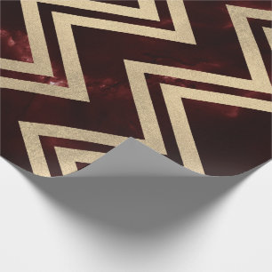 Goldmarmor-Zickzack-Zickzack Linien Burgunders Geschenkpapier