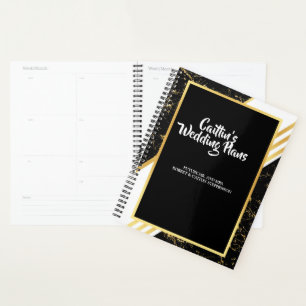 Goldmarmorstreifen-Typografie blacWedding-Planer Planer