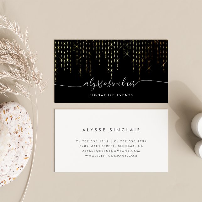 Goldmarquee Signature Calligraphy Script Visitenkarte (Von Creator hochgeladen)