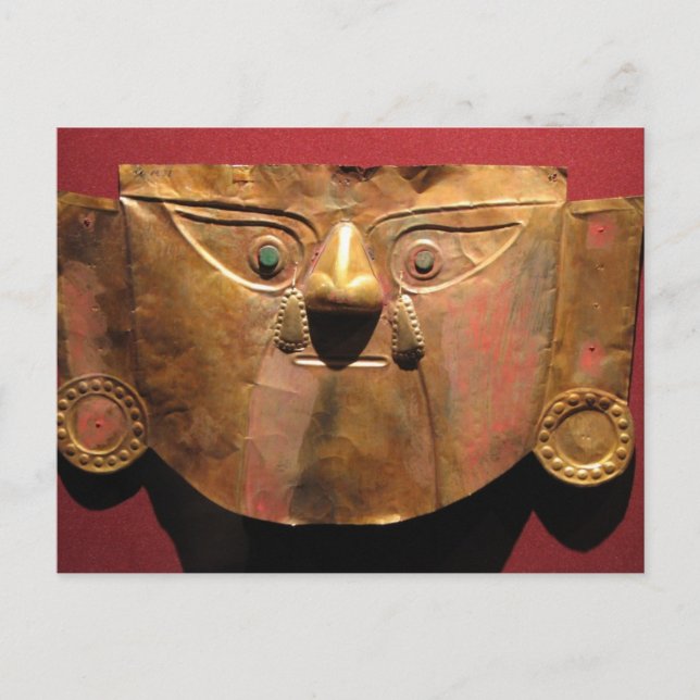 Goldmaske, Lima, Peru Postkarte (Vorderseite)