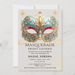 Goldmaskerade Einladung