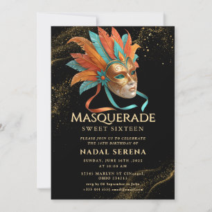 Goldmaskerade Einladung