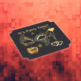 Goldmasquerade Es ist Party Zeit | Untersetzer