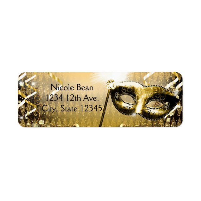Goldmasquerade Maske Elegante Ball Geburtstagspart (Vorne)