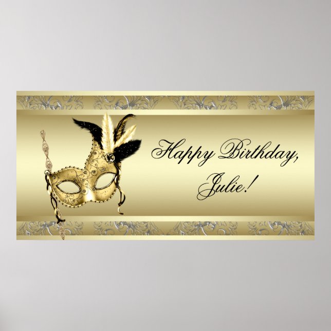 Goldmasquerade-Party-Banner Poster (Vorne)