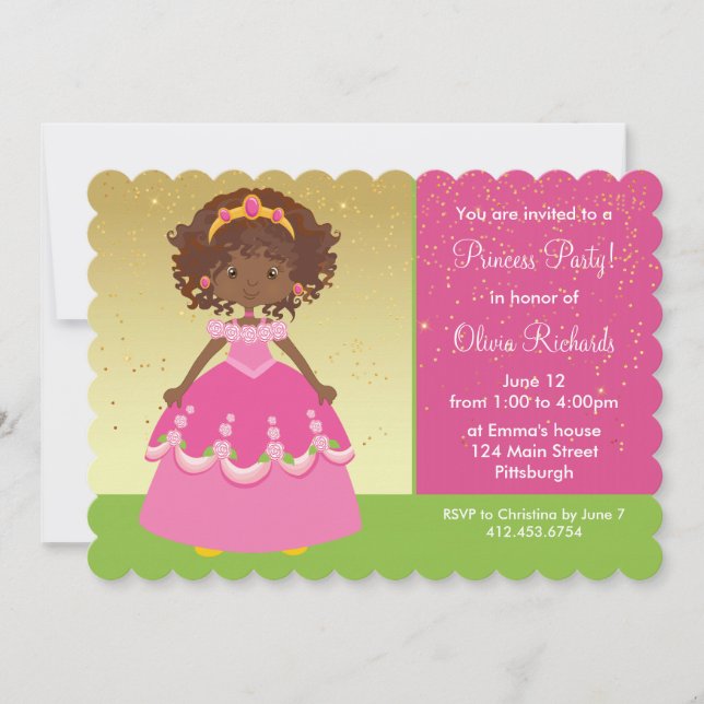 Goldmedaille American Princess Girl Birthday Party Einladung (Vorderseite)