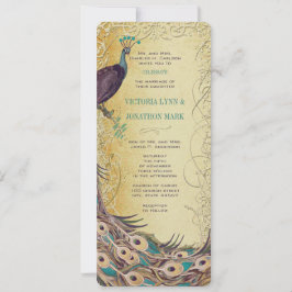 Goldmedaille Aqua Eggpflanze Art Nouveau Pfauen Ho Einladung