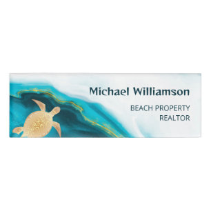 Goldmedaille Aquamarine Küste Namenschild