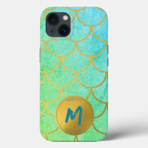 Goldmedaille Aquamarines Mustermonogramm Case-Mate iPhone Hülle