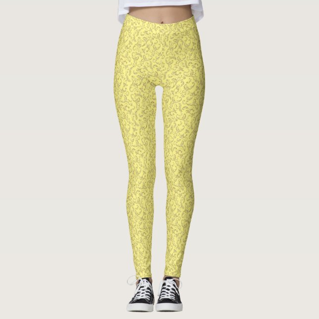 Goldmedaille auf gelben Leggings - OsterYogopants (Vorderseite)