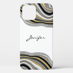 Goldmedaille aus schwarzem Silber, flüssiger Marmo Case-Mate iPhone Hülle