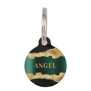 Goldmedaille aus schwarzem Smaragdgrün Haustiermarke