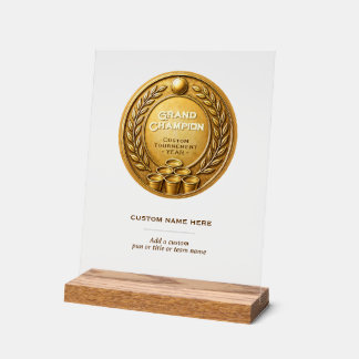 Goldmedaille Beer Pong Turniermeisterschaft Acrylschild