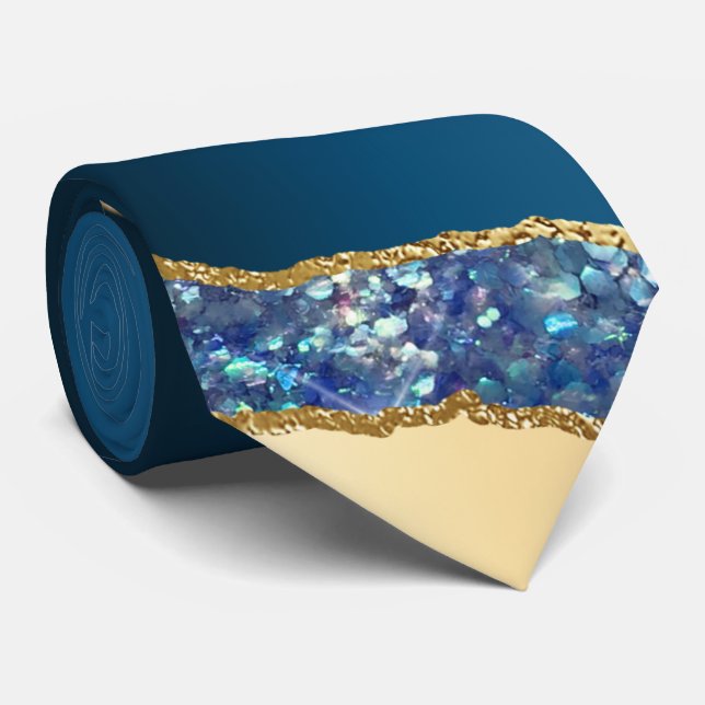 Goldmedaille der Blauen Marine Glitzer feiert Hoch Krawatte (Gerollt)