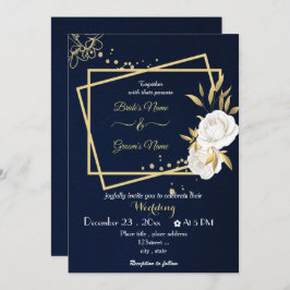 Goldmedaille der Blume Einladung