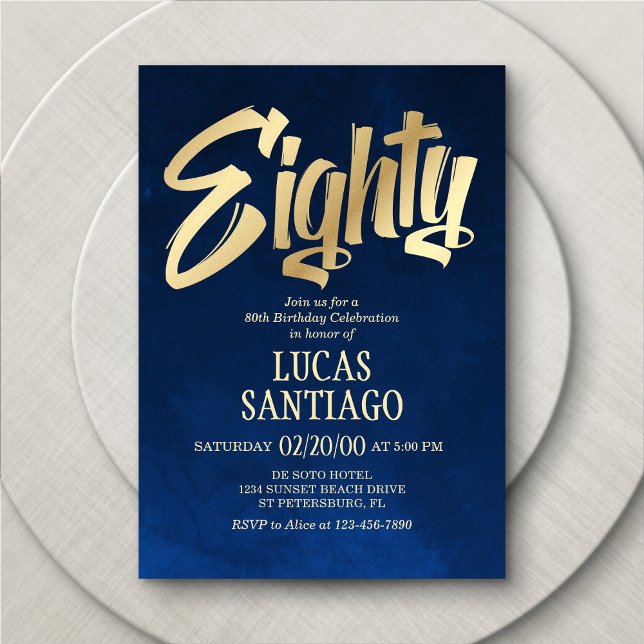 Goldmedaille der Men's Navy zum 80. Geburtstag Einladung (Von Creator hochgeladen)