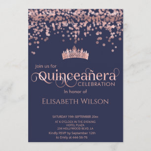 Goldmedaille der Shiny Rose Confetti tiara Einladung